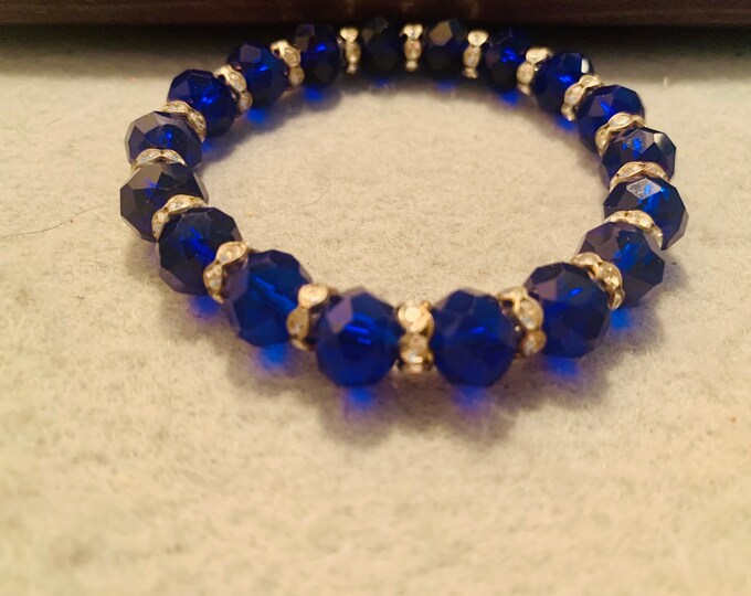 Royal Blue Sparkly beaded stretch bracelet