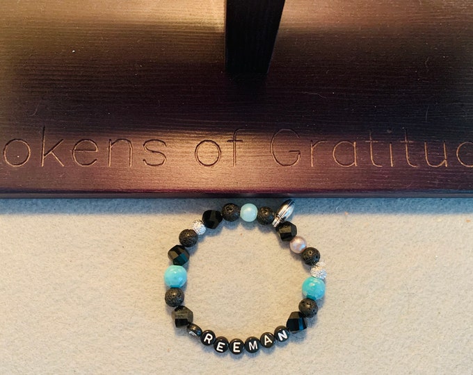 Personalized Carolina Football beaded bracelet