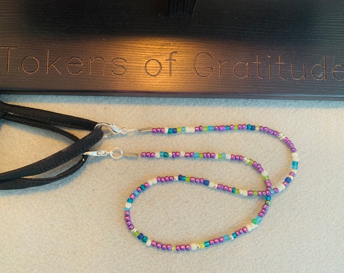 Beaded Lanyard (purple theme with accent beads)