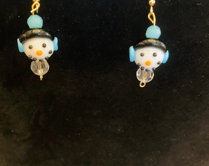 Snowman (with ear muffs) earrings