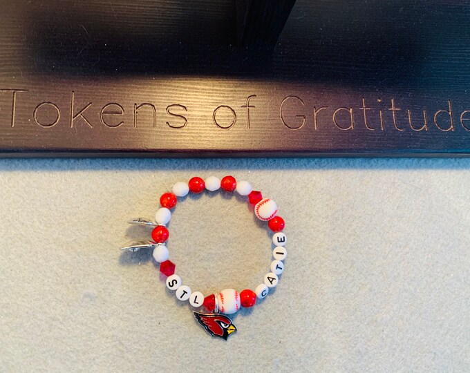 Cardinals Baseball Beaded Stretch Bracelet