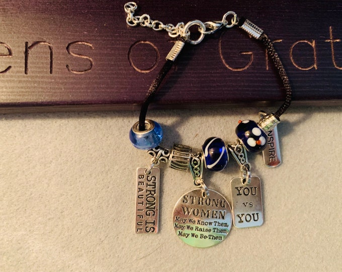 Girl Power/Strong is Beautiful Charm Bracelet