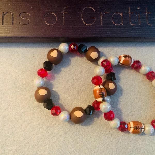 Buckeye beaded stretch bracelet set of two