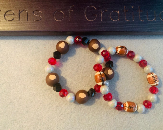 Buckeye beaded stretch bracelet set of two