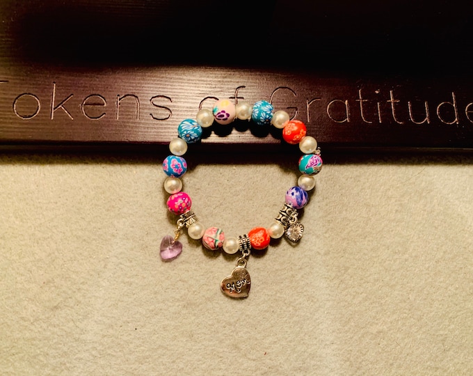 Mothers Day Beaded Bracelet with charms