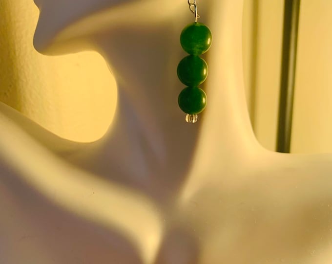 Mountain Green Jade Dangle Earrings