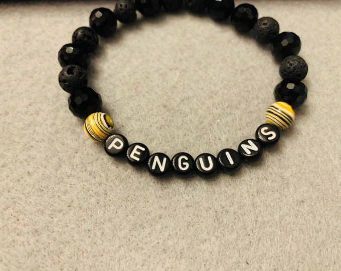 Penguins beaded bracelet