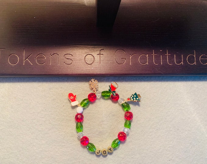 Christmas/ Holiday/JOY  Bracelet with charms