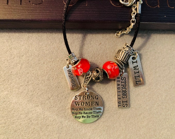 Girl Power/Strong is Beautiful Charm Bracelet