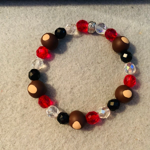 Buckeye beaded stretch bracelet