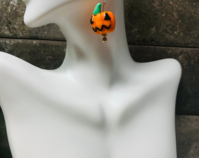 Halloween/Pumpkin Jack-o-lantern Dangle Earrings