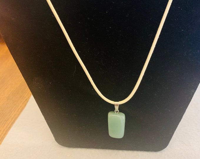 Green Stone Pendant  Necklace  - Natural Gemstone