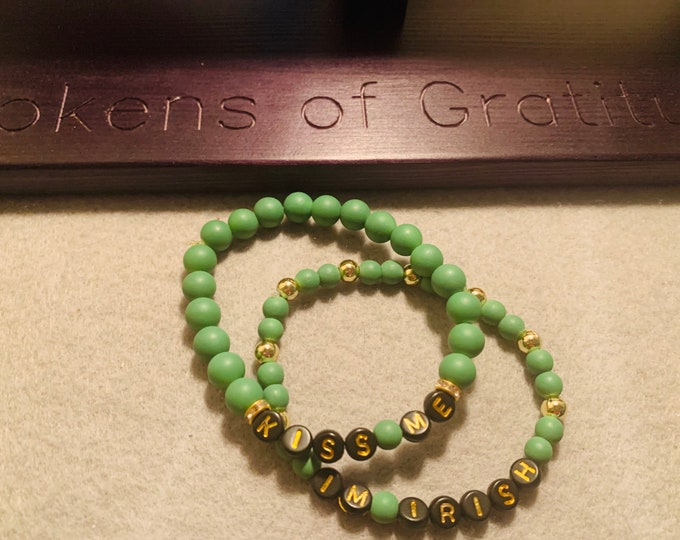 Kiss Me I’m Irish Beaded Bracelet Set