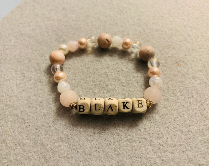 Personalized name beaded bracelet