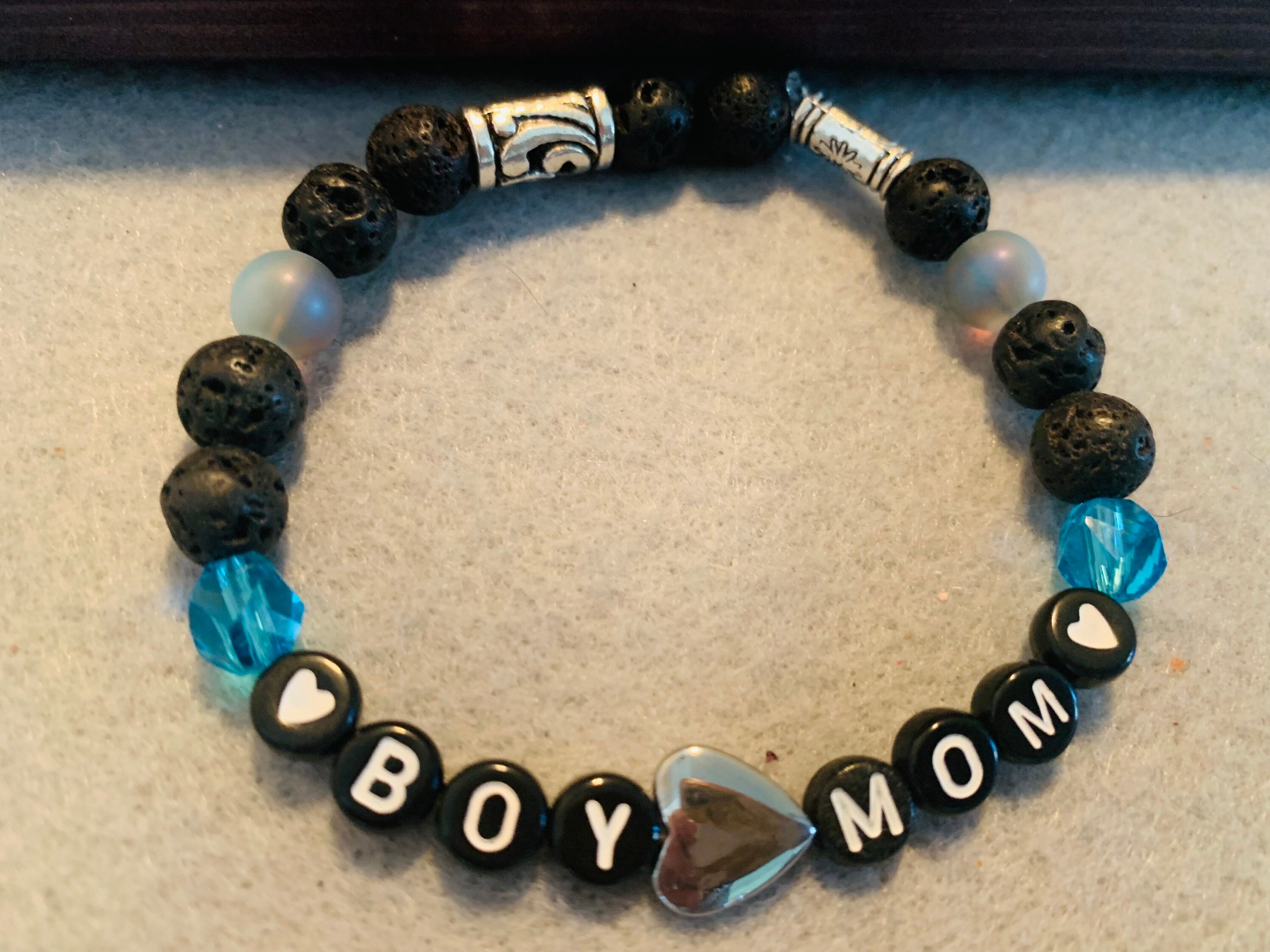 Boy Mom Beaded Stretch Bracelet Etsy