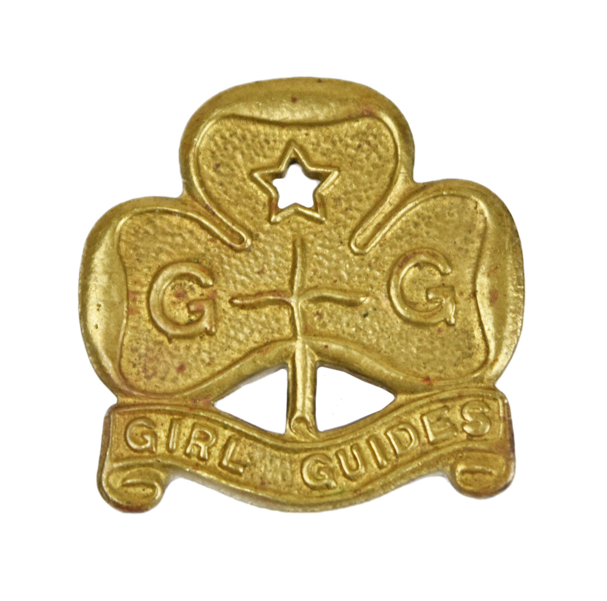 Vintage Old Girl Guides Trefoil Brass Metal Promise Award Etsy