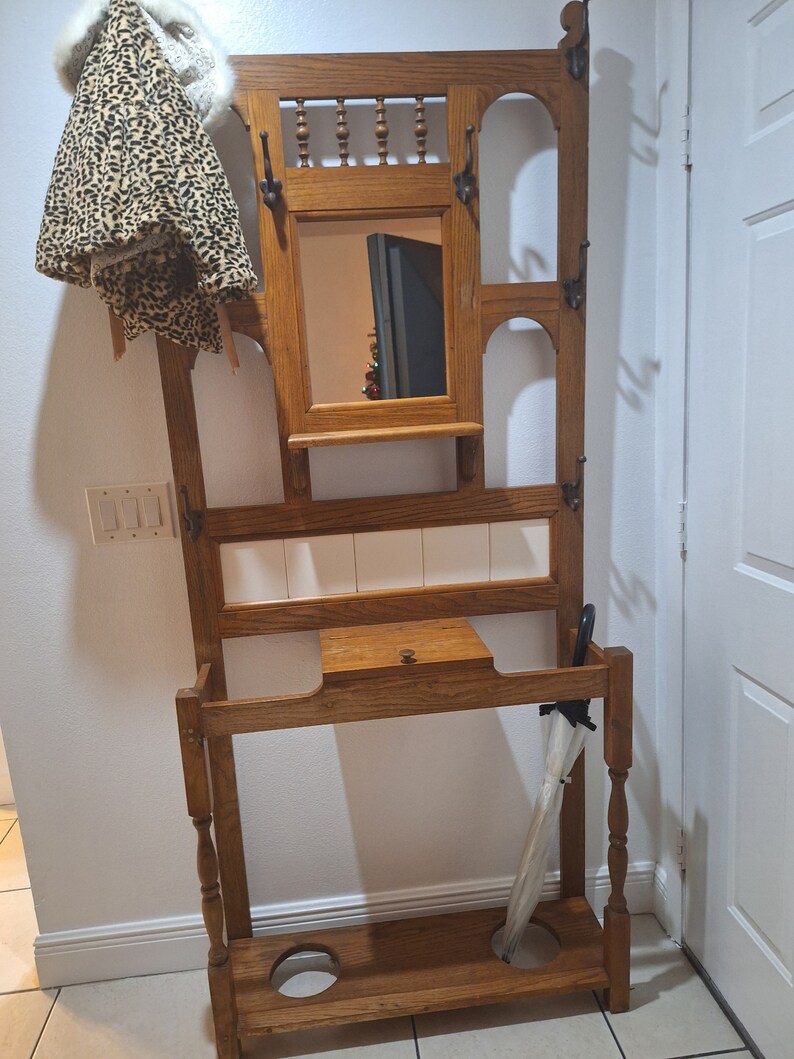 Antique Hall Tree Etsy