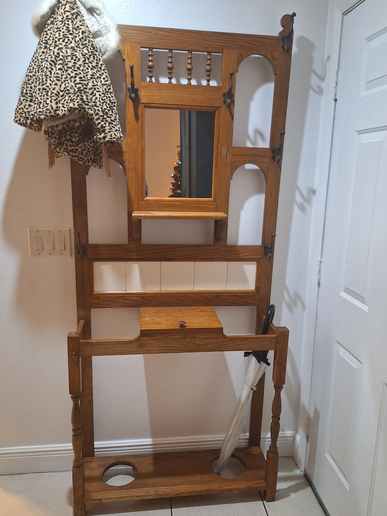 Antique Hall Tree Etsy