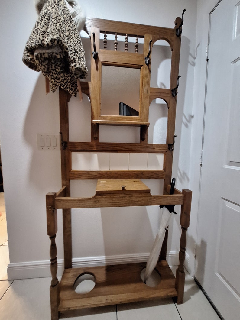 Antique Hall Tree Etsy