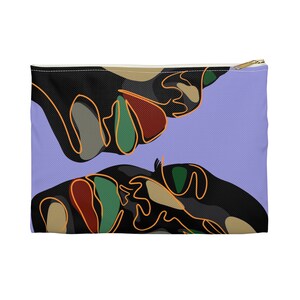 Afro American woman make-up bag - Art Print pouch- African American woman - African woman Gift - Naledi Modupe make up bag - Black woman bag