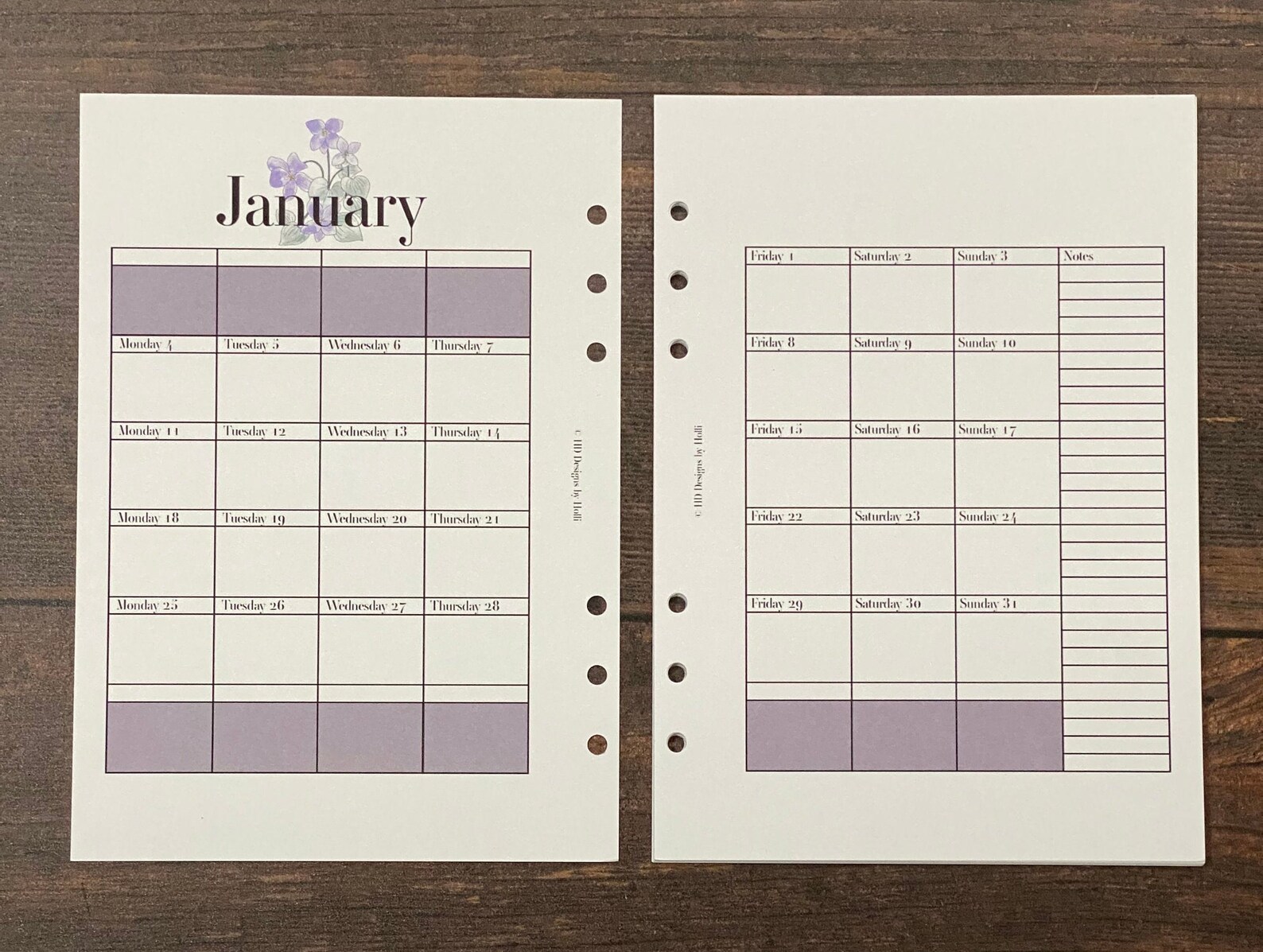 A5 Diary 2021 Month to View Calendar Insert Etsy