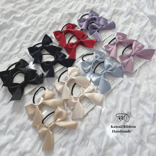 Baby/toddler satin ribbon hair ties set