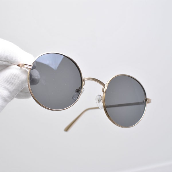 John Lennon Round Sunglasses | Hippie Hipster | 100UV | Premium Reinforced Metal Frame