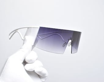Futuristic Visor Sunglasses | Cyberpunk One Lens Frame | Cosplay Anime Fashion Shades | Blocks 100% UV |