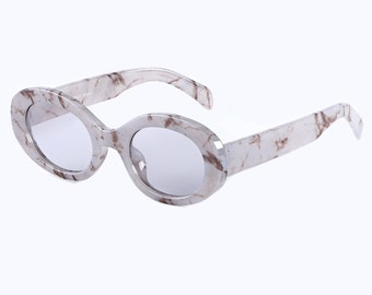 Retro Vintage Oval Sunglasses | Thick Frame | Shades Y2K 90's Round Celebrity Fashion Luxury