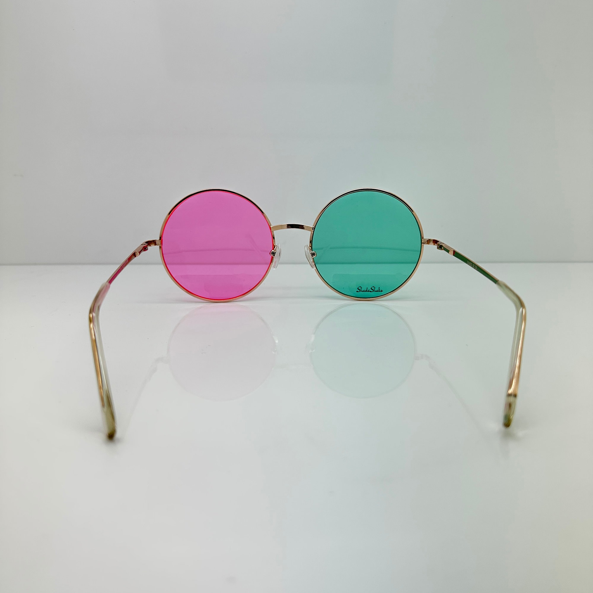 Green round sunglasses deals