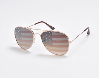 American Flag Aviators Sunglasses USA Shades July Fourth Independence Day Holiday
