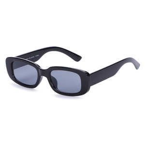 Classic Rectangle Sunglasses | Thick Frame Black Brown Lens | Tortoise Color | UV100 | Stylish Y2K Vintage Style | Kim Celebrity Inspired |