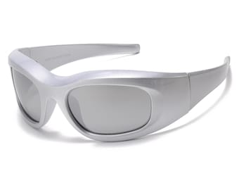 Y2K Futuristic Sunglasses | Cyberpunk Oval Wrap Around Shades Retro | Alien Tech Aesthetic Rave Festival Eyewear | Sport Shield Goggles