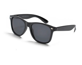 Classic Wayfarer Sunglasses Jet Black Retro Vintage 100% UV Protection