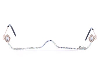 Diamond Wire Frame Glasses | Rhinestone Decoration | Festival Party Costume Rave | Face Jewelry Futuristic | Sunglasses Glasses No Lens