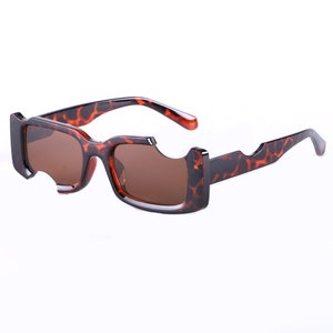 Cut Out Frame Sunglasses Multicolors Unique Designer Shades Rhinestone Customization Available Blocks 100% UV Rays Cady Rectangle image 2