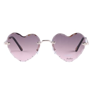 Frameless Heart Lens Sunglasses | Cropped Ribbed Lens | UV400 | Valentines Day Premium | Love Bride Designer Sunnies | Wedding Bridesmaid