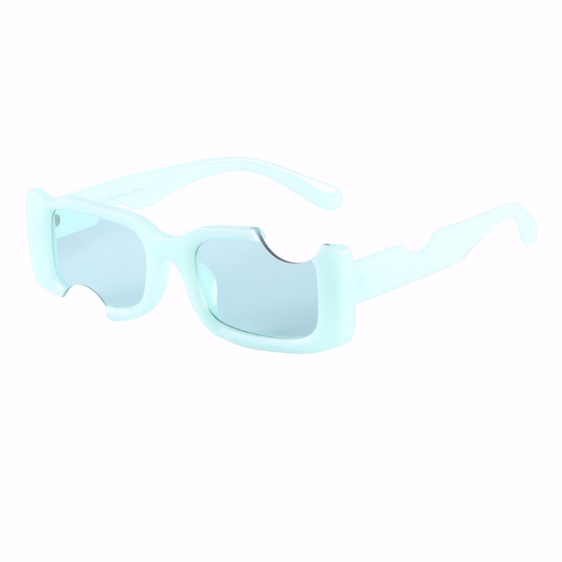 Cut Out Frame Sunglasses Multicolors Unique Designer Shades Rhinestone Customization Available Blocks 100% UV Rays Cady Rectangle image 4