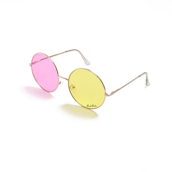 Chain embellished round sunglasses