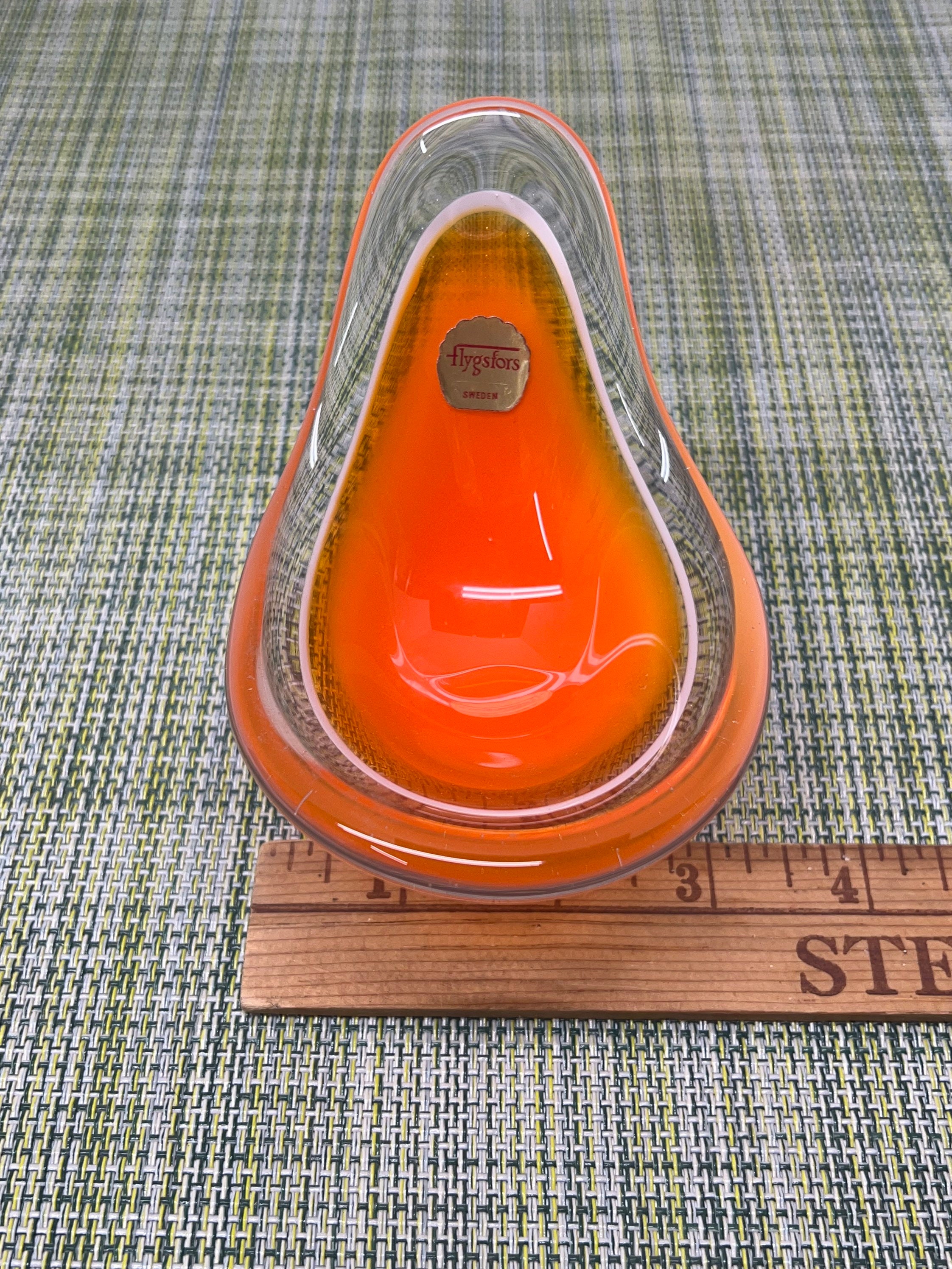 Signed Flygsfors Coquille Orange Glass Sweden Paul - of by Bowl Etsy Kedelv L-shaped