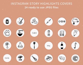 24 Instagram Cooking Icons - Recipes - Social Media Icons