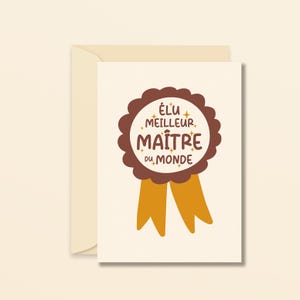 Prix pour le meilleur maître du monde - carte merci maîtresse - carte originale - carte merci enseignant originale