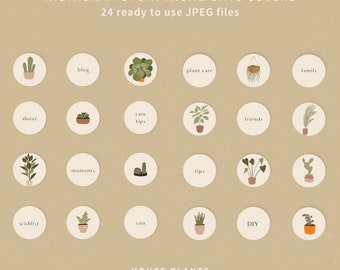 48 Plant Instagram Icons - Highlight Covers - Botany and plants - Icons for social networks