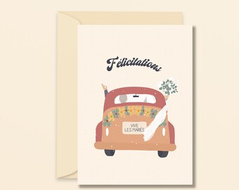 Félicitations mariage - carte de voeux originale - félicitations mariés