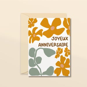 Joyeux anniversaire en fleurs - carte d'anniversaire - carte de voeux