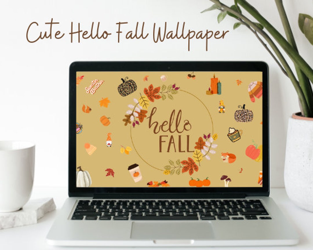 Hello Fall Desktop/tablet Wallpaper - Etsy