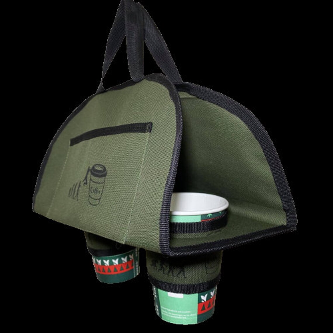 Coffee Cup Holder Bag and 2 pcs Cup SleevesDelivery Etsy