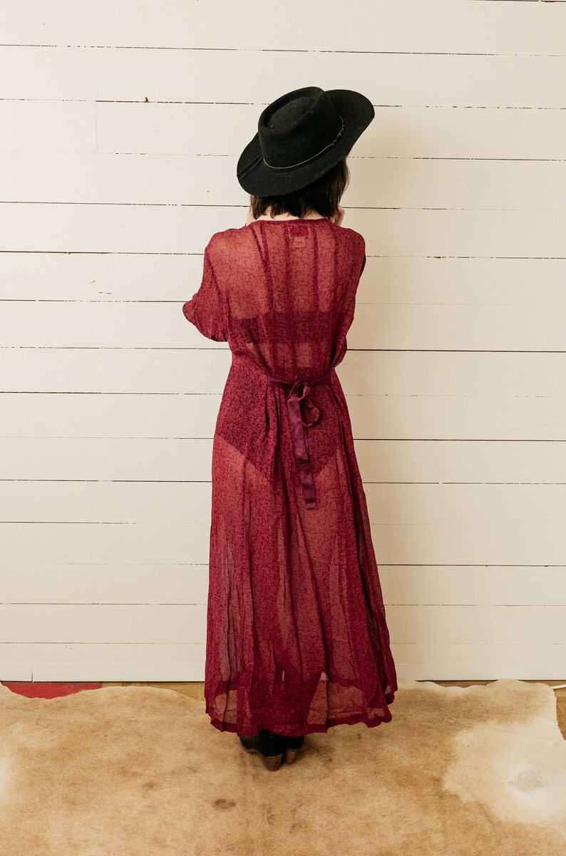 Size ML GORGEOUS Vintage /'90s April Cornell Sheer Maxi Dress