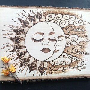 Sun and Moon Woodburning