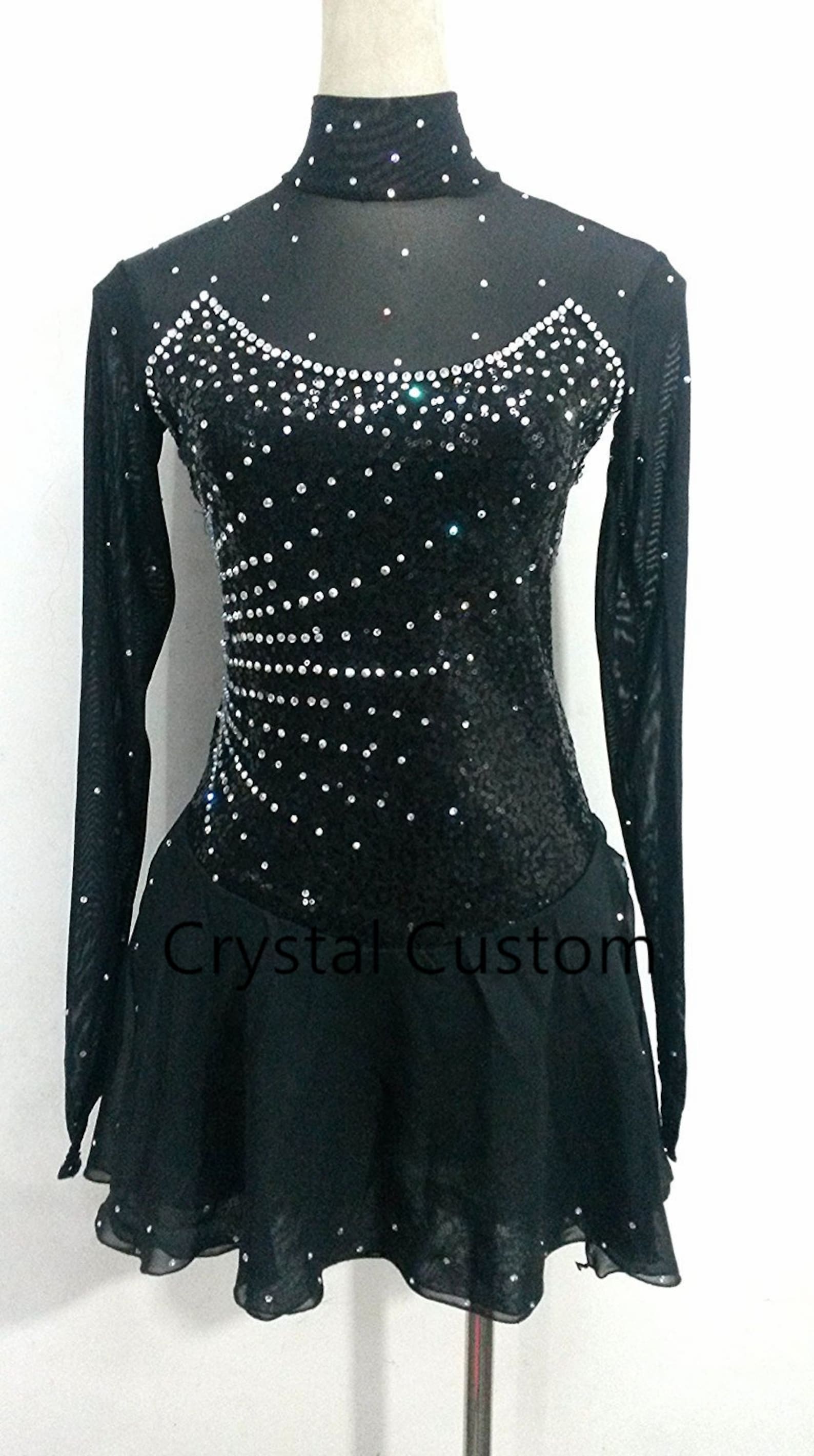 Sales Custom Figure Ice Skating Dresses Black Color For Adult Etsy